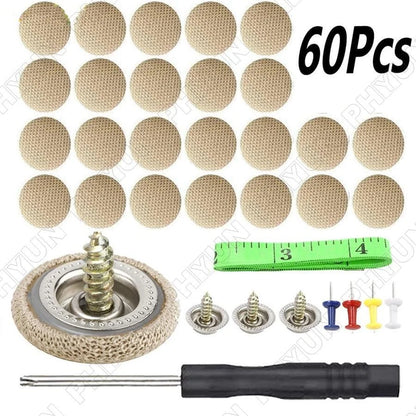 60pcs Car Repair Headliner Button Buckle Fixing Screw Cap Roof Snap Rivets Beige