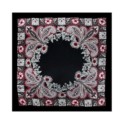 Retro Paisley Pattern Satin Silk Scarf 90x90 cm for Women