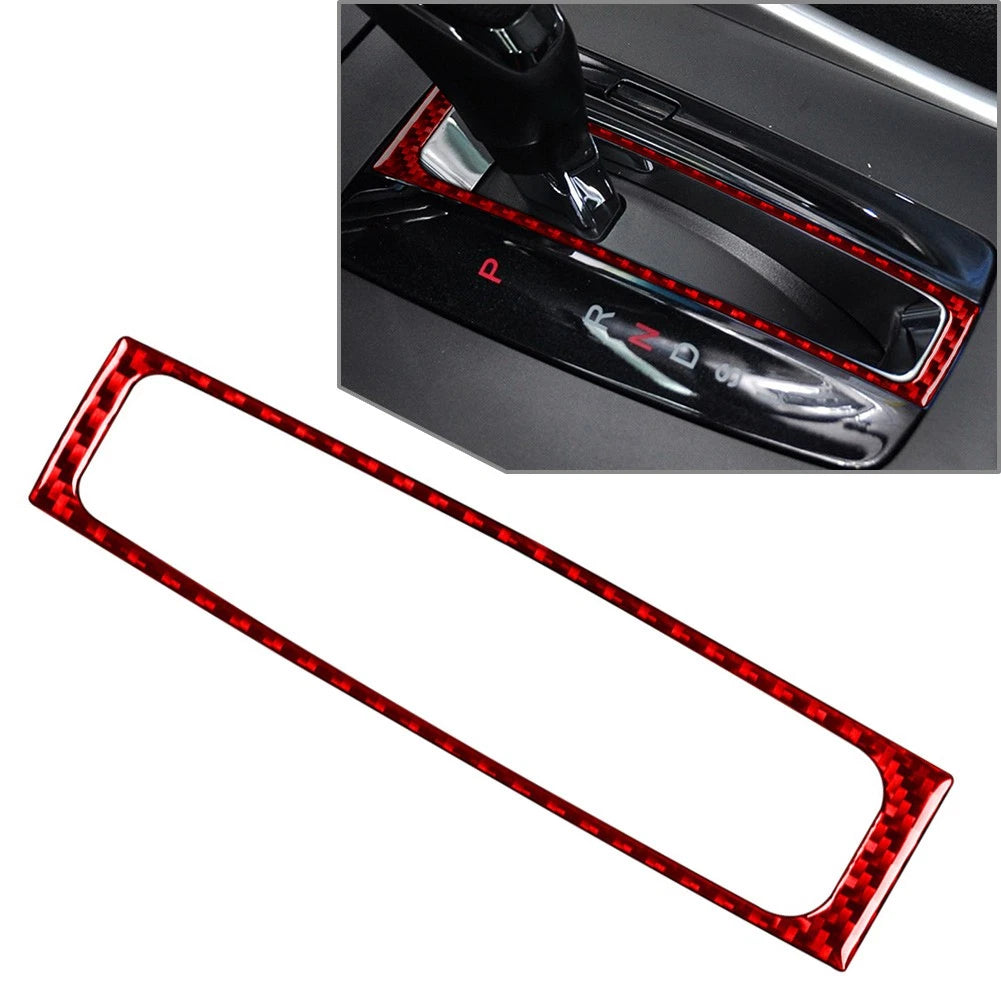 Interior Gear Shift Frame Cover Trim for Honda Accord (2013–2017) Red Carbon Fiber
