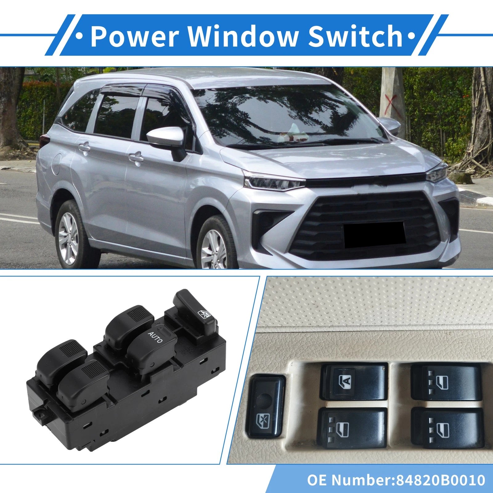 Front Right Power Window Switch Replacement for Toyota Avanza (2007–2008)