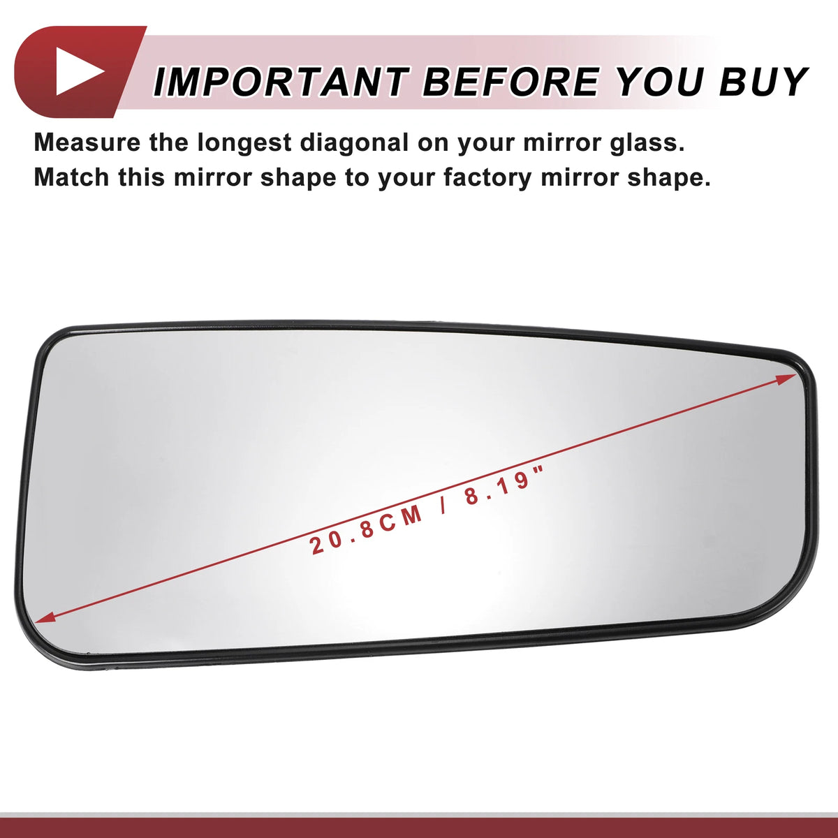 Heated Right Passenger Side Tow Mirror Glass for Ford