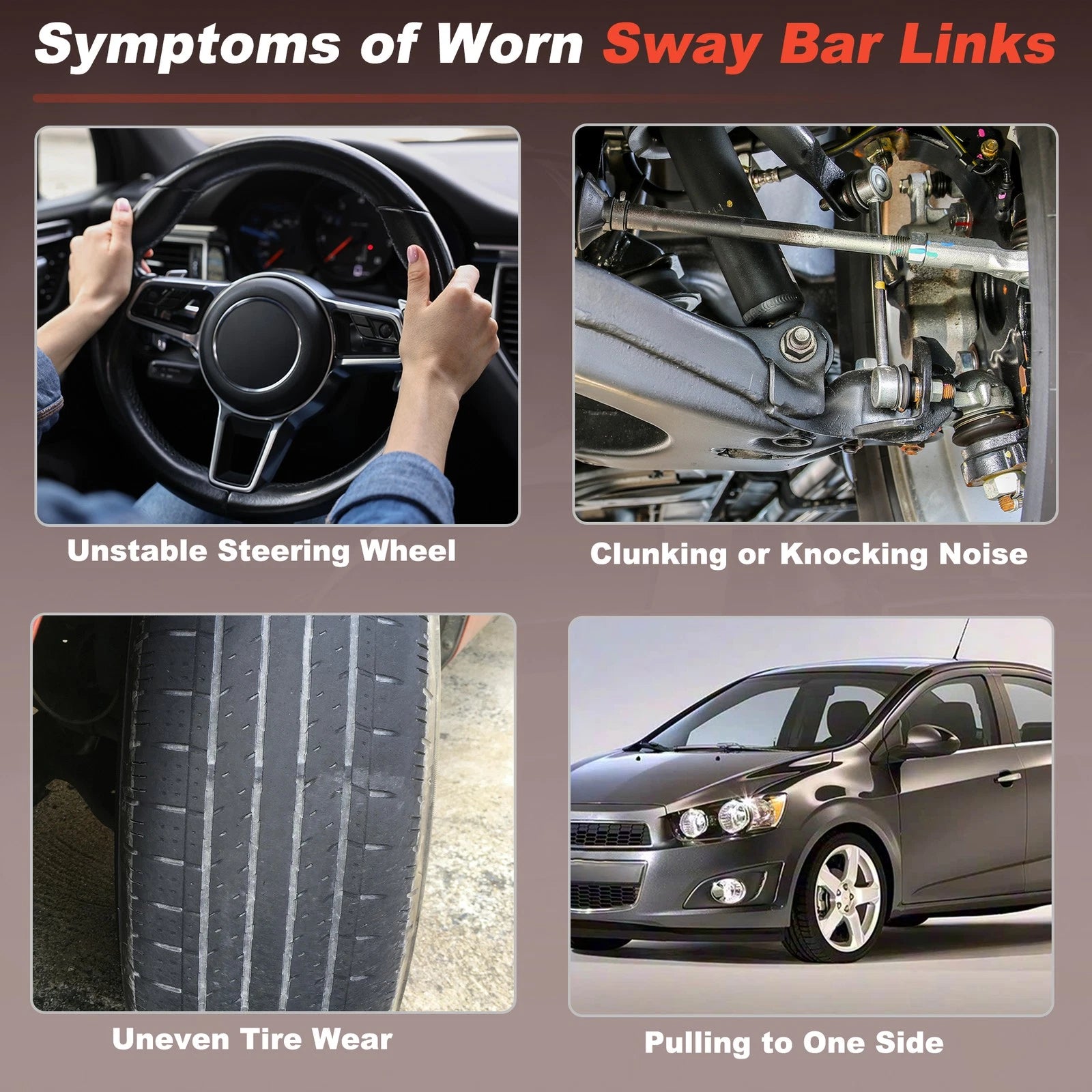 4PCS Front Rear Sway Bar Links for Honda Civic (2012–2015)
