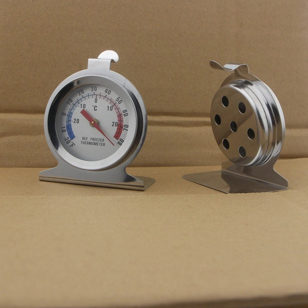 For Kitchen Refrigerator Thermometer Stainless Steel 62mm Diameter Red