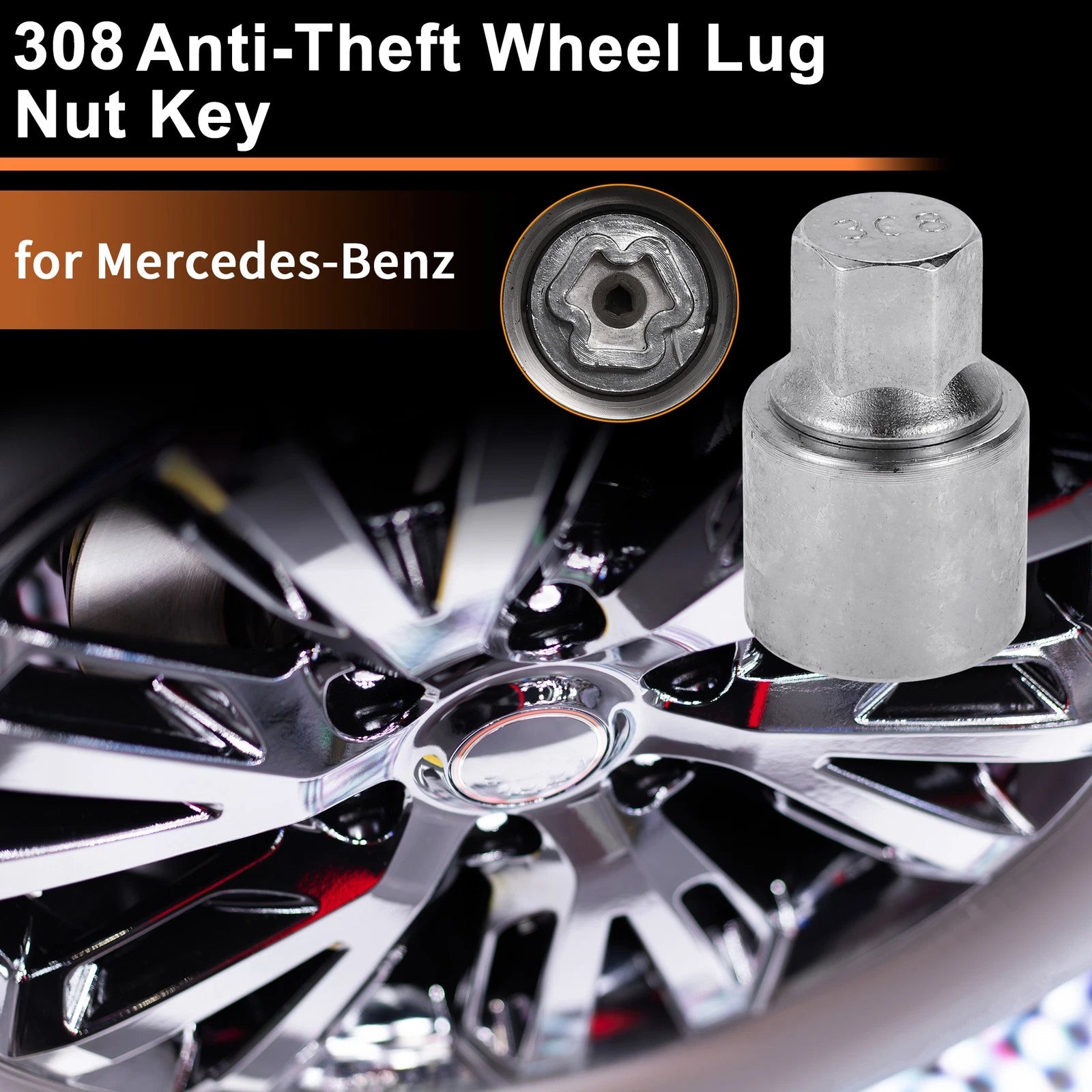 Wheel Lock Lug Nut Key Socket Replacement for Mercedes-Benz (2008–2020)