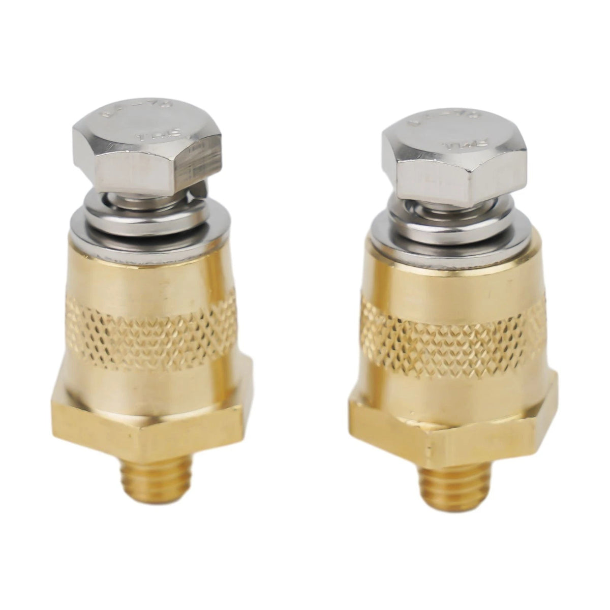 Brass Tone Battery Pole Adapter for Improved Voltage Distortion Reduction