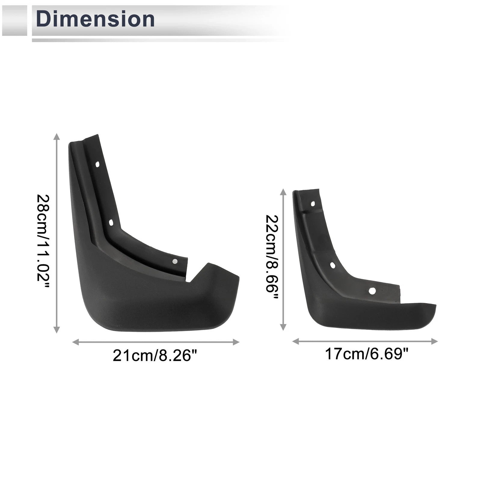Set of 2 Mud Flaps Splash Guards for Volvo S60 (2012–2019)