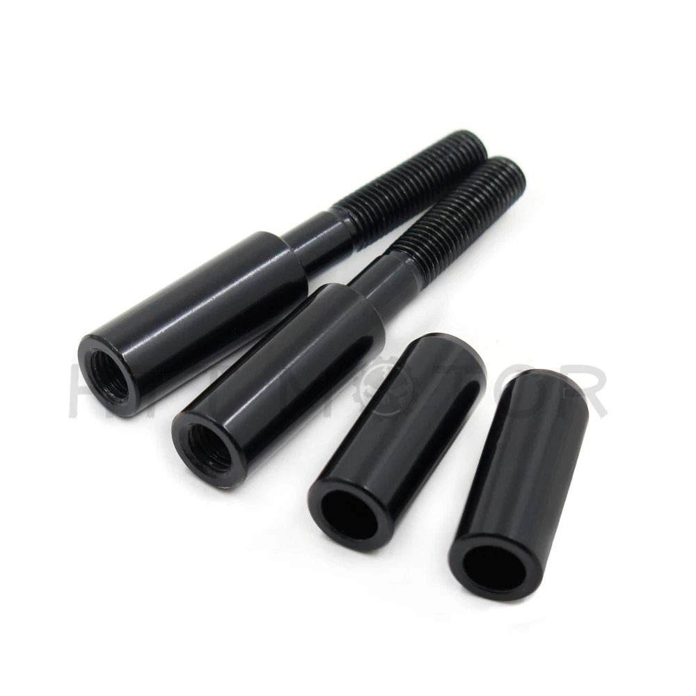 Black Mirror Stem Extender Kit for Harley-Davidson (+2.0 Inches)