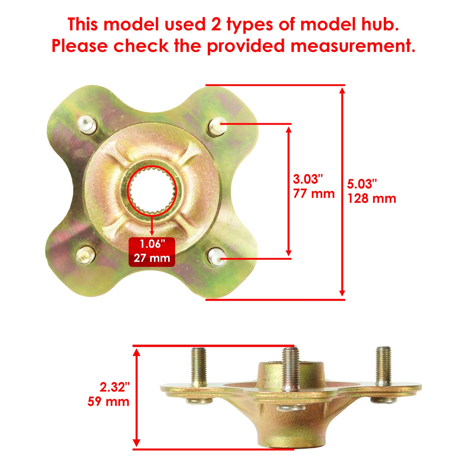 Rear Wheel Axle Hub Replacement for Yamaha Bear Tracker 250 YFM250X (1999–2004)