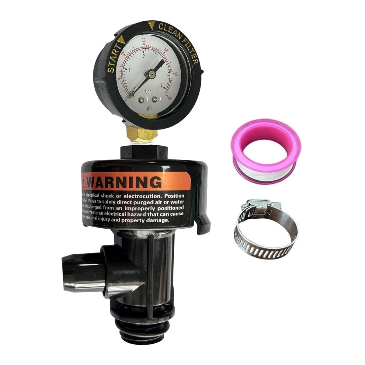 Replacement High Flow Air Relief Valve and Gauge for Pool Spa Filter (98209800)