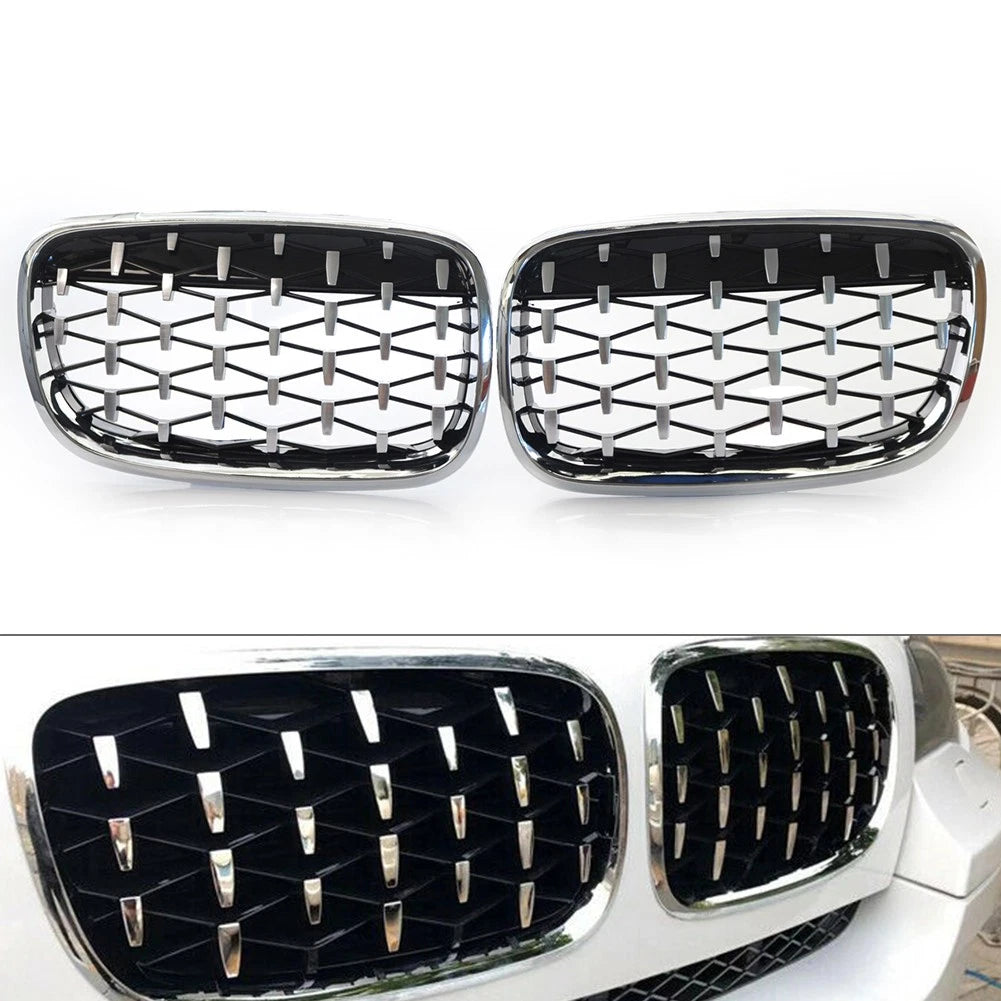 Diamond Style Chrome Front Kidney Grille for BMW X5 E70 X6 E71 (2007–2013)