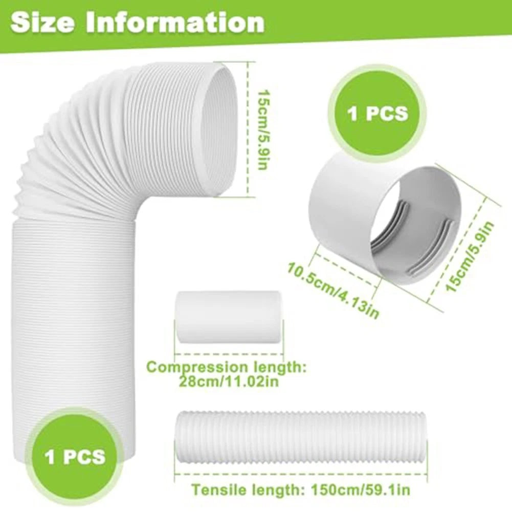 Retractable Portable Air Conditioner Hose for Exhaust Extension (5-9 Inch)