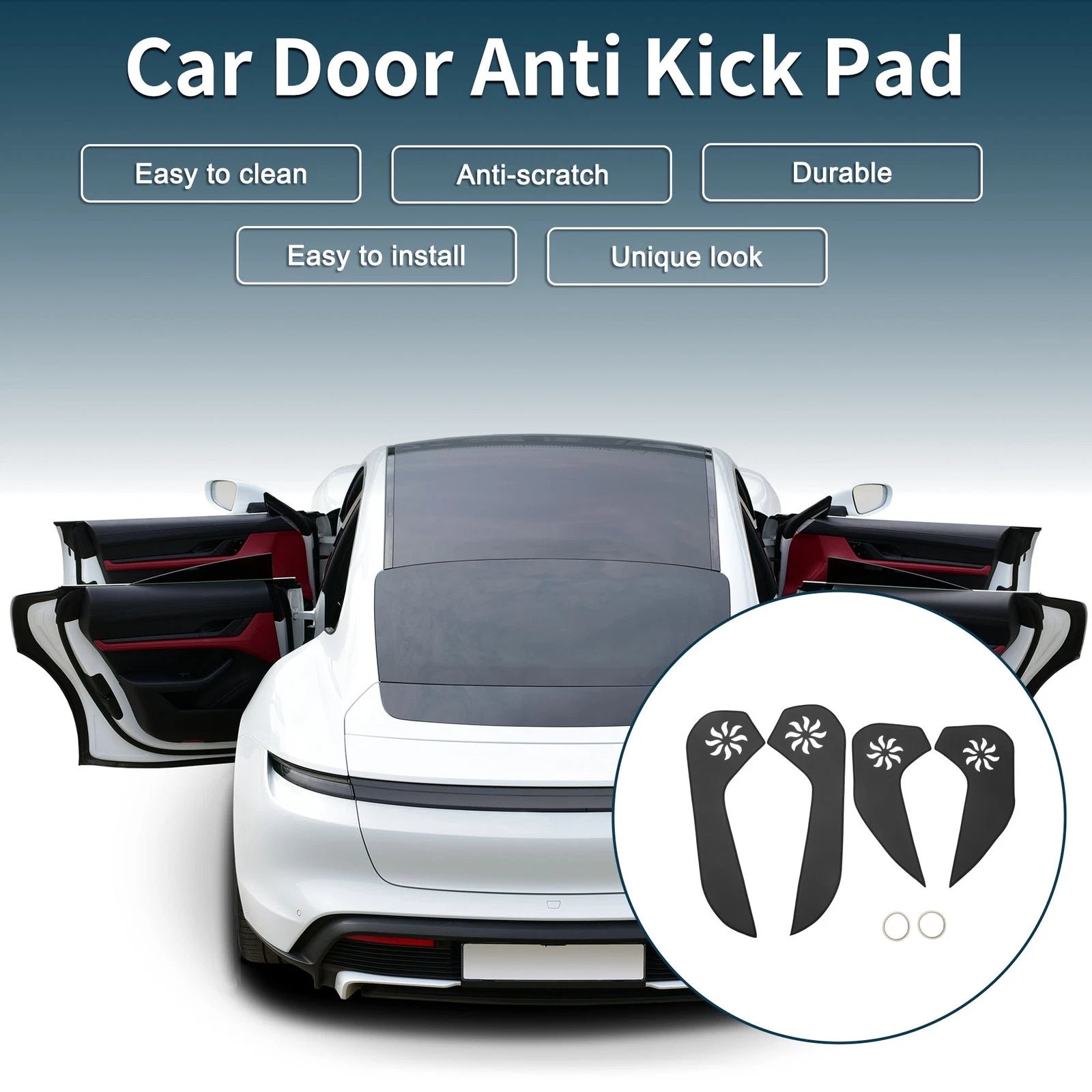Car Door Anti Kick Pad Protector for Subaru Forester 2013–2016 Black 1 Set