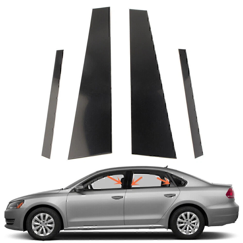 4pcs/Set Door Trim Pillar Posts Cover Fit For VW Passat 2012-2018 2017 4dr Sedan
