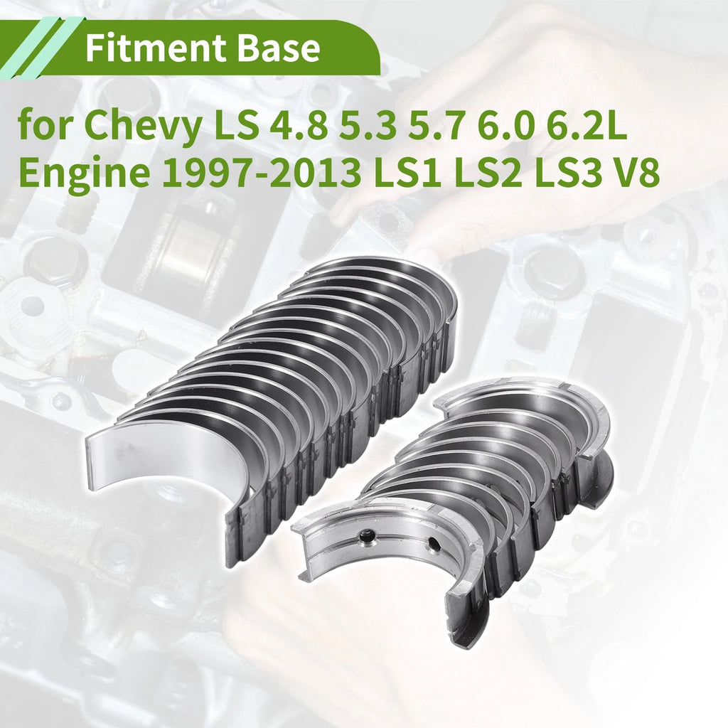 Crankshaft Main Rod Bearings Set Replacement for Chevrolet Gen III LS (1999–2013)