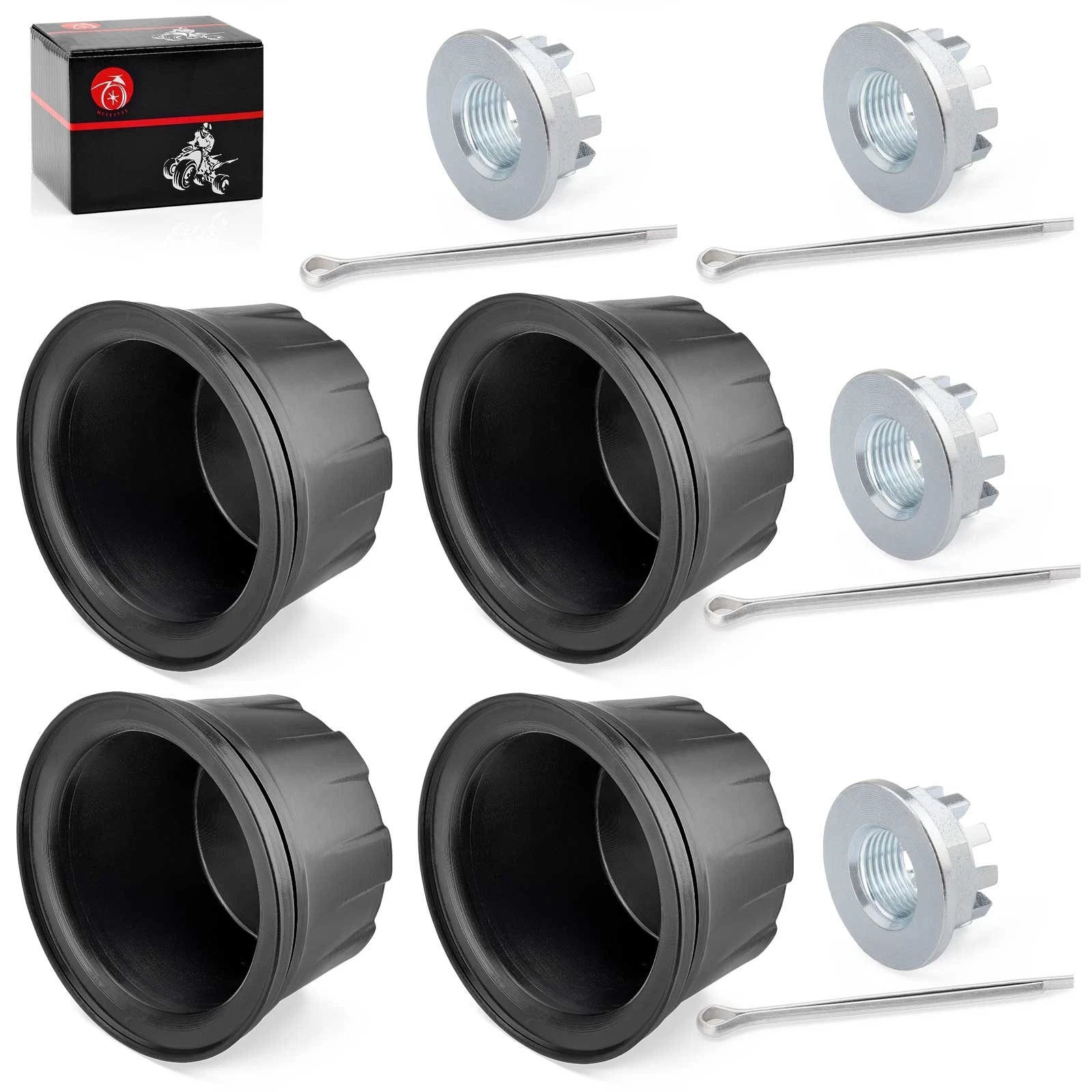Set of 4 Wheel Center Caps & Nuts for Honda Fourtrax TRX 200 300 (1990–2000)