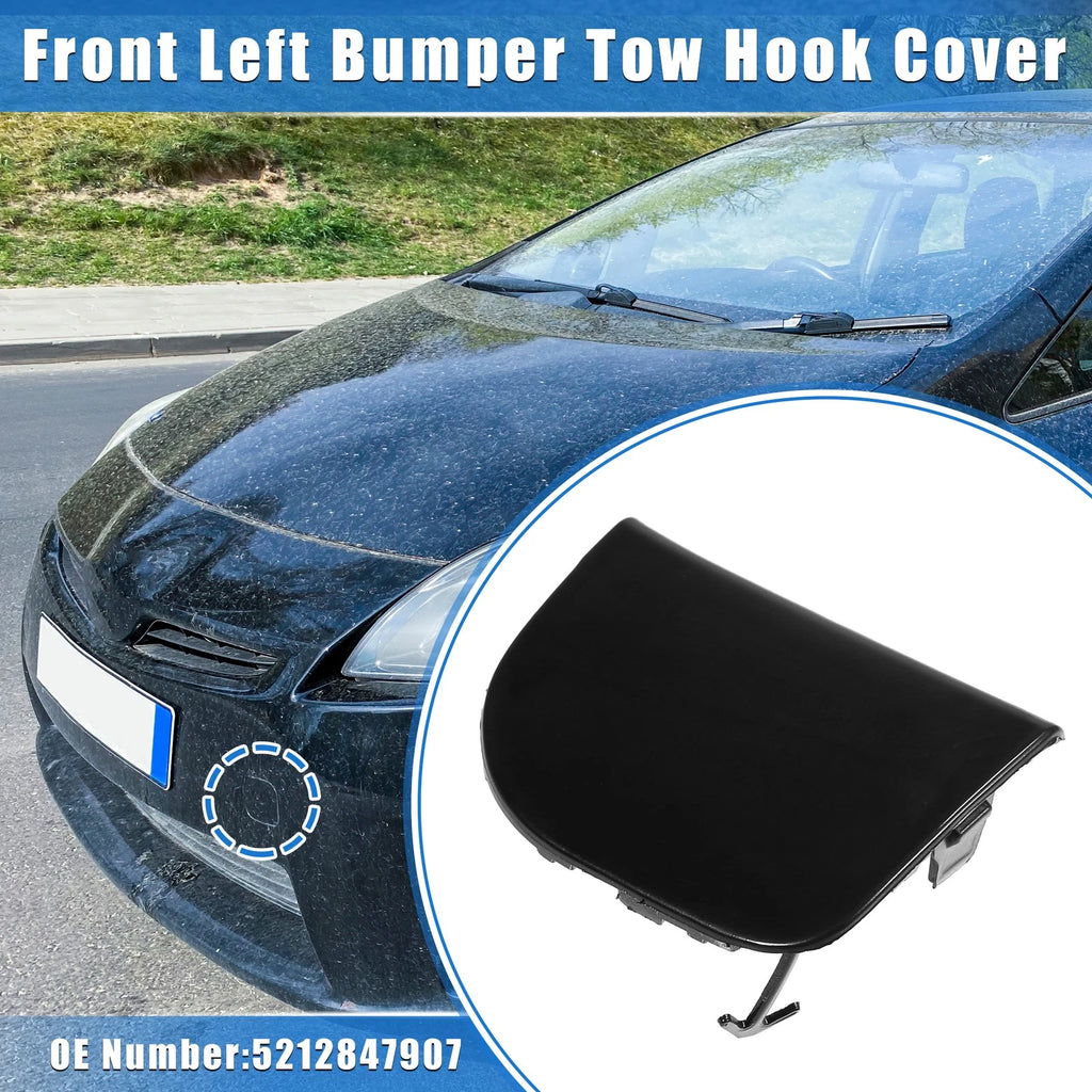Front Left Tow Hook Cover Replacement for Toyota Prius XW30 (2012–2015) Black