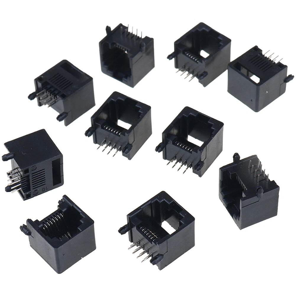 10PCS RJ45 8P8C Female PCB Socket for Ethernet Network Wiring