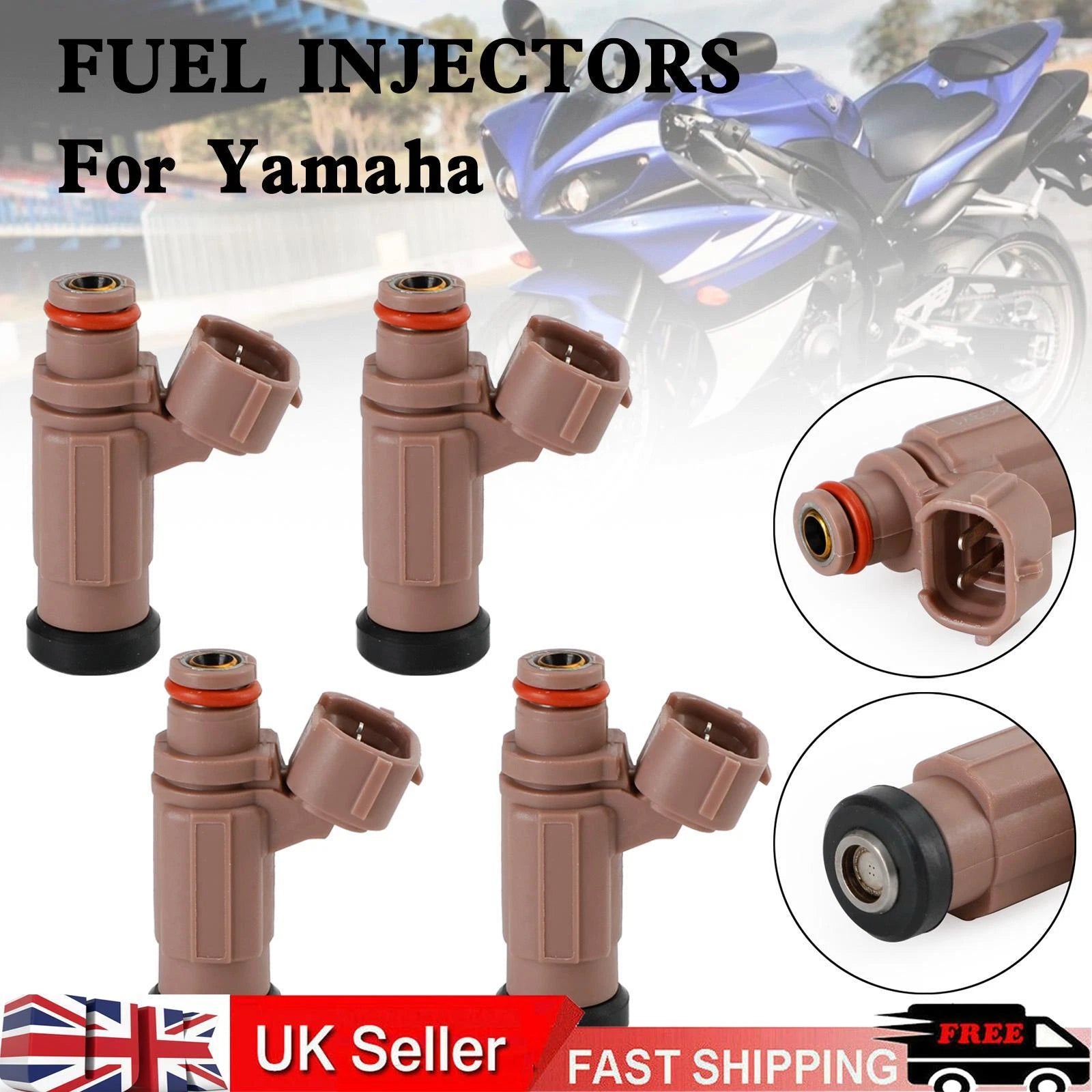 Set of 4 Fuel Injectors for Yamaha PWC FX SX AR VX (212, 232, 1000, 1100)