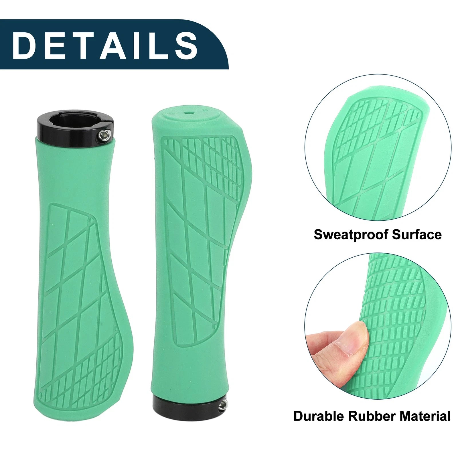 Bike Handlebar Grip Covers 134mm Lightweight End Grips for MTB Green