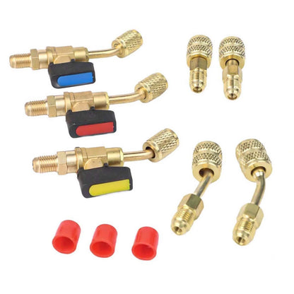Angled Valve Kit Air Conditioning Valve Air Conditioning Repair 7 Pieces Set