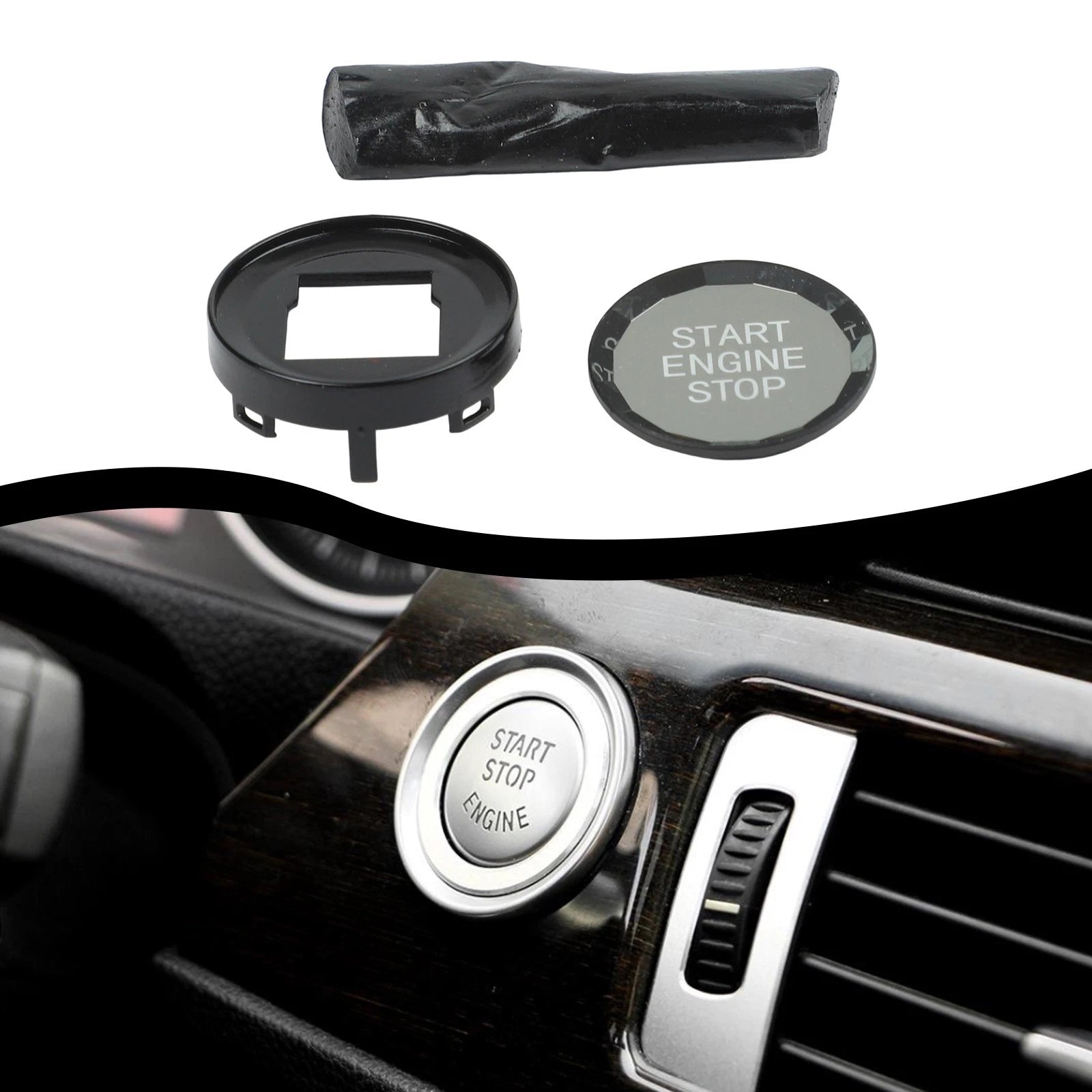 Crystal Start Stop Button with Night Light for BMW E90 E91 E92 E93