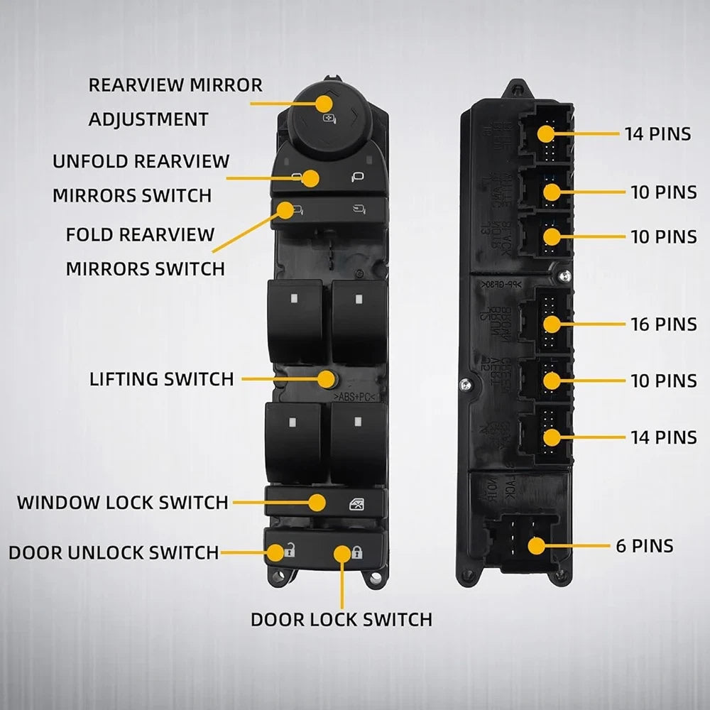 Door Window Switch Panel Control for Chevrolet GMC Cadillac (2007–2014) Left Driver