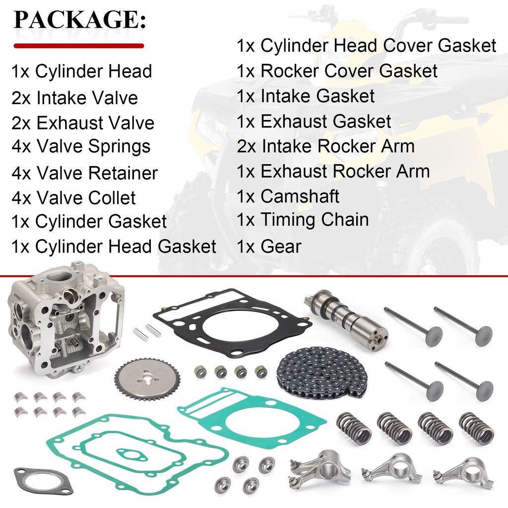 Cylinder Head Rocker Arm Camshaft Valve Kit for Polaris Sportsman 500 (1996–2014)