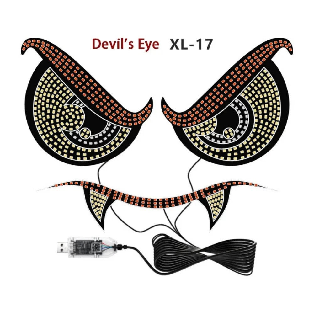 Dynamic USB Devil Eye LED Light for Truck Car (No Wiring Required)