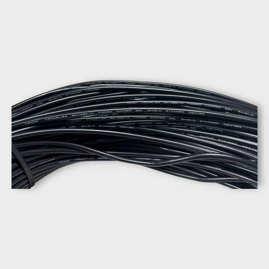 Tram RG-58A/U Coax Cable for Tramflex (470ft, Tinned Copper, 98% Shield)
