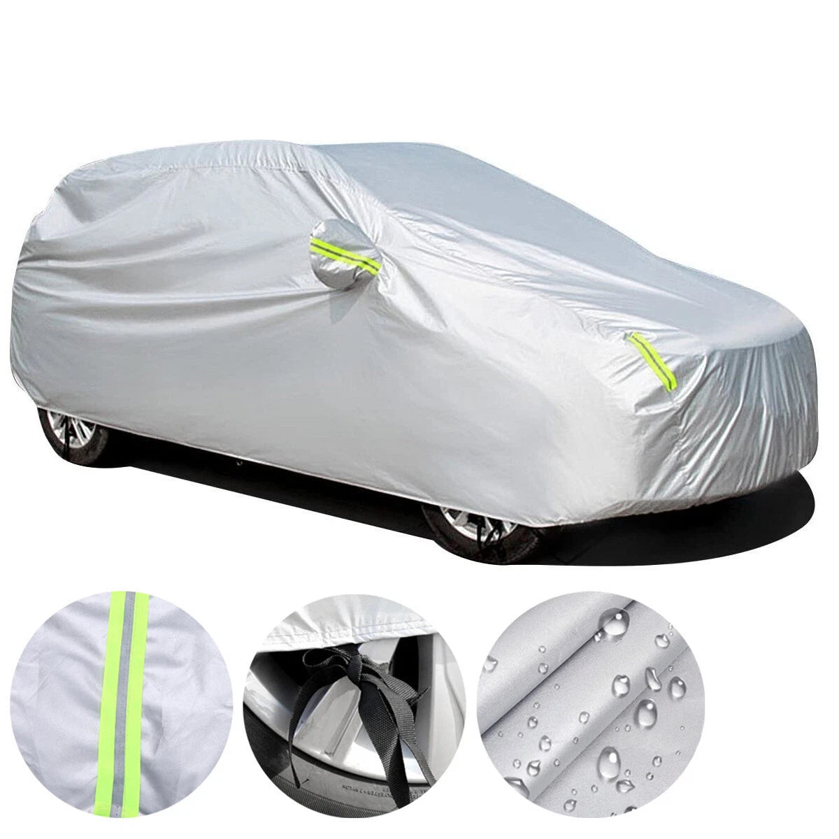 All Season Car Cover for SUV (Silver, Reflective Strip, UV, Dust Proof)