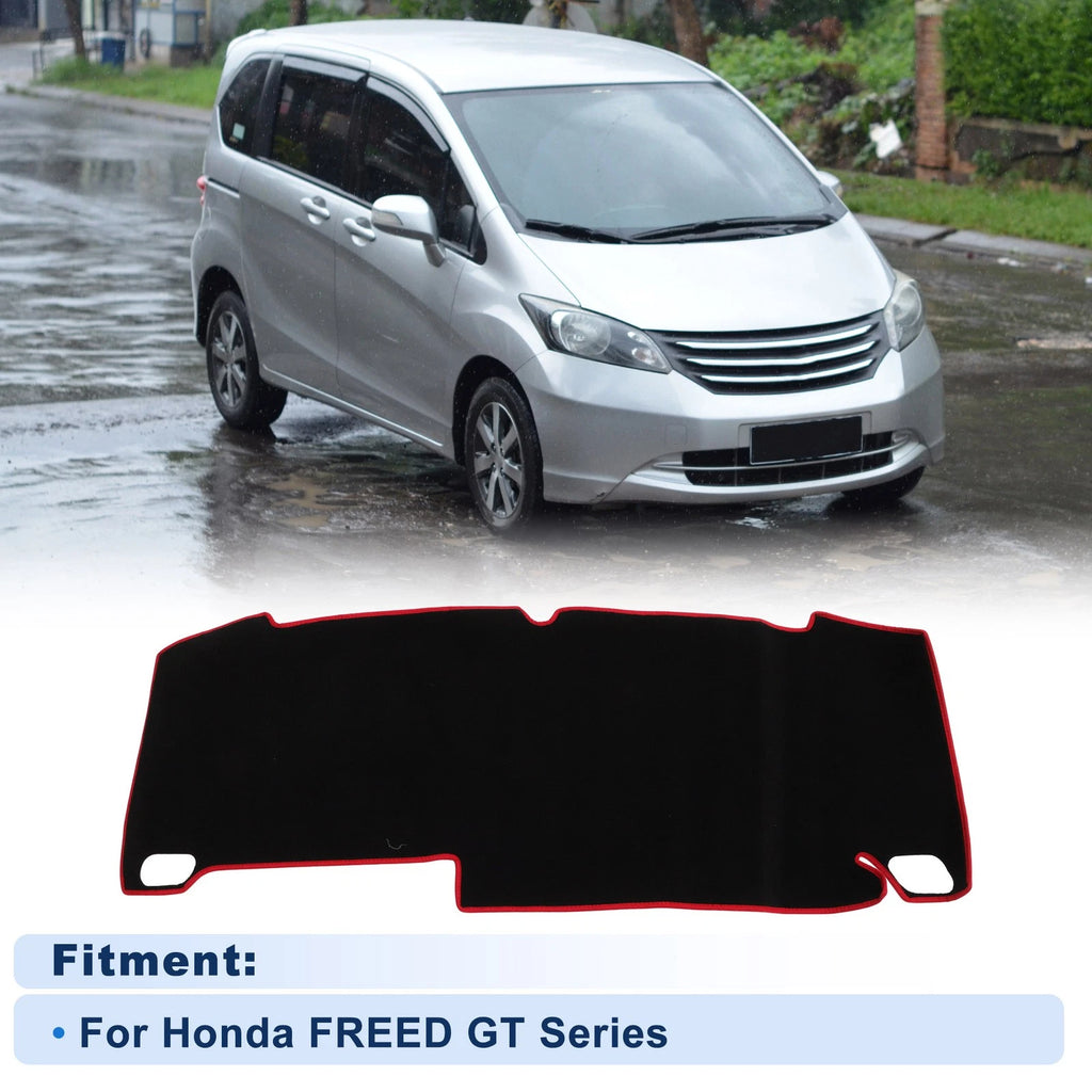 Dash Cover Without HUD Polyester Black with Red Edge for Honda Freed (2008–2016)