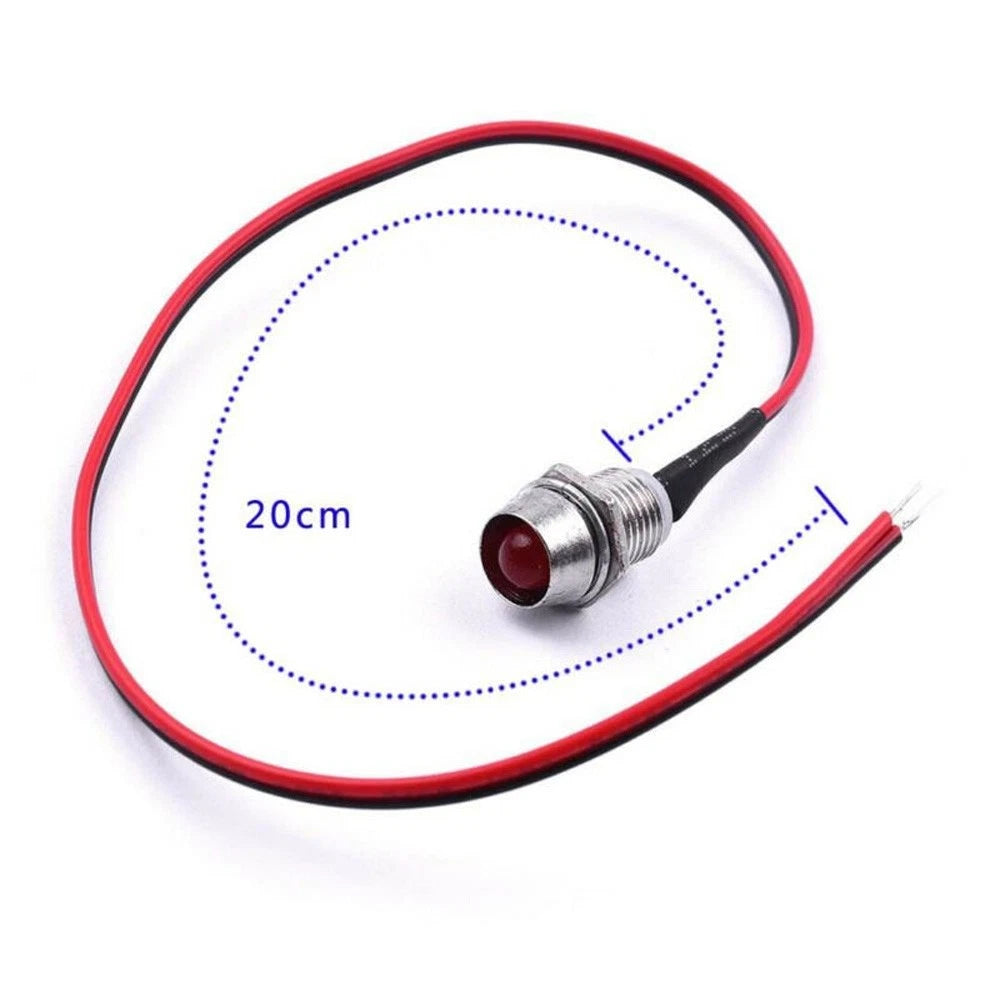 10pcs 12V Car Auto LED Indicator Ligh Bulb Dash Panel Lamp 8mm Replacement