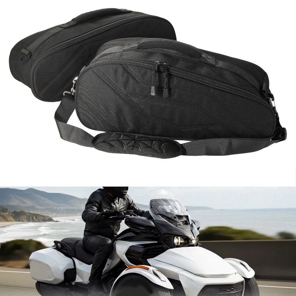 2 Saddle Bags for Can-Am Spyder F3T F3 (2016–Present) Smooth Interior Lining