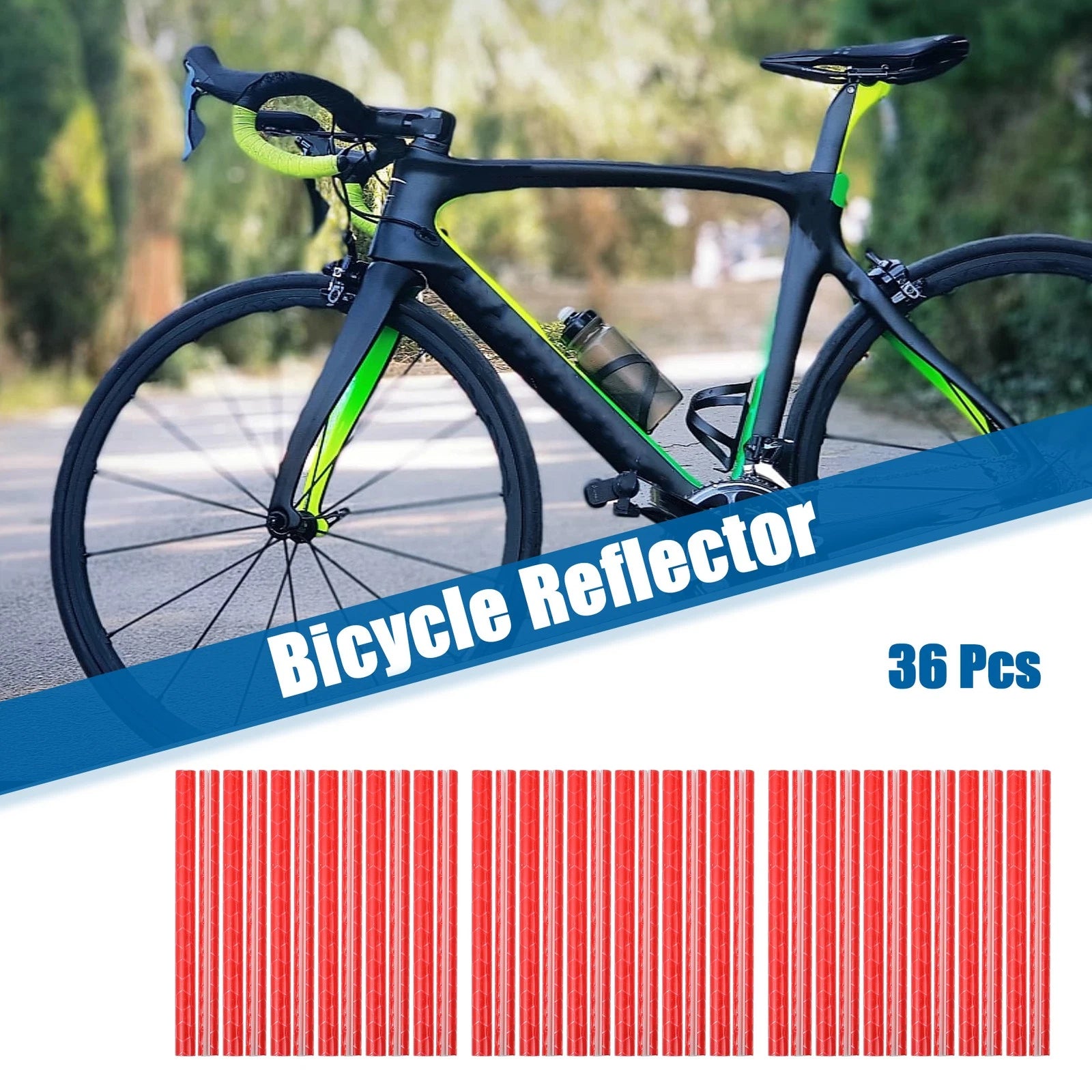 Bicycle Reflectors Outer Replacement Set for Bike ABS Red (36 Pcs) (—)