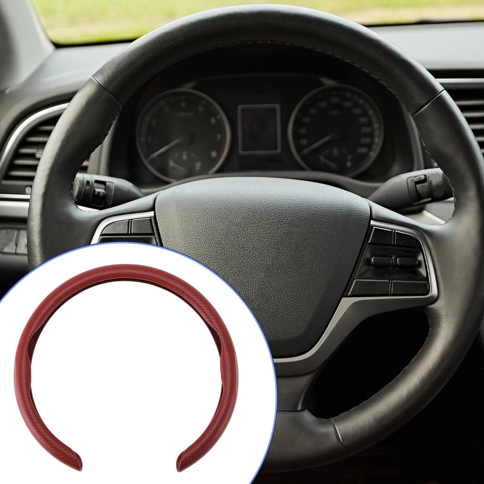 Rubber Steering Wheel Cover for Universal Fit (14.96")