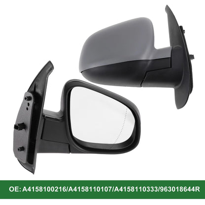 Right Side Door Mirror for Renault Kangoo Mk2 (2008–2021) Heated Glass Black