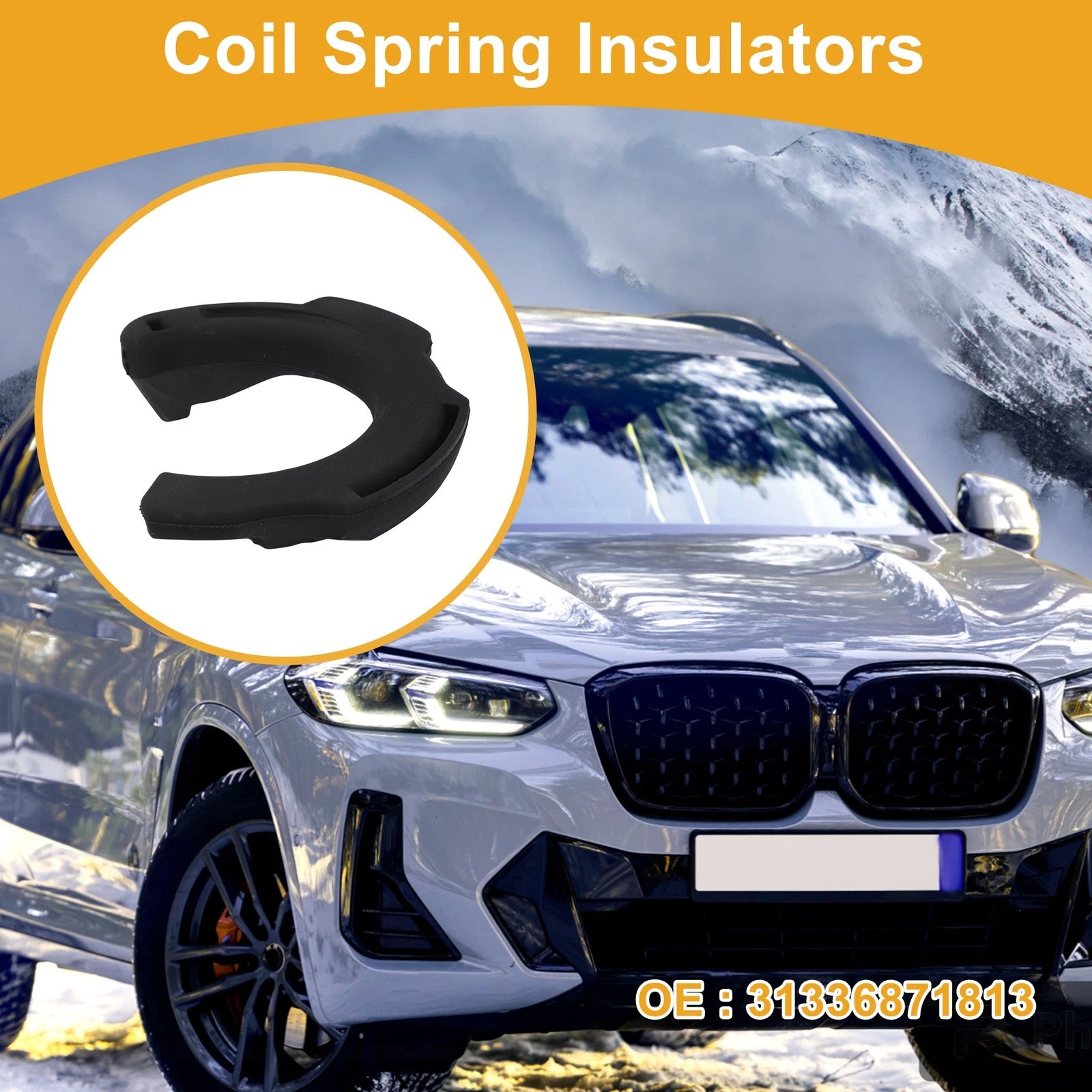 Lower Coil Spring Insulator Replacement for BMW X4 2018–2019 Rubber