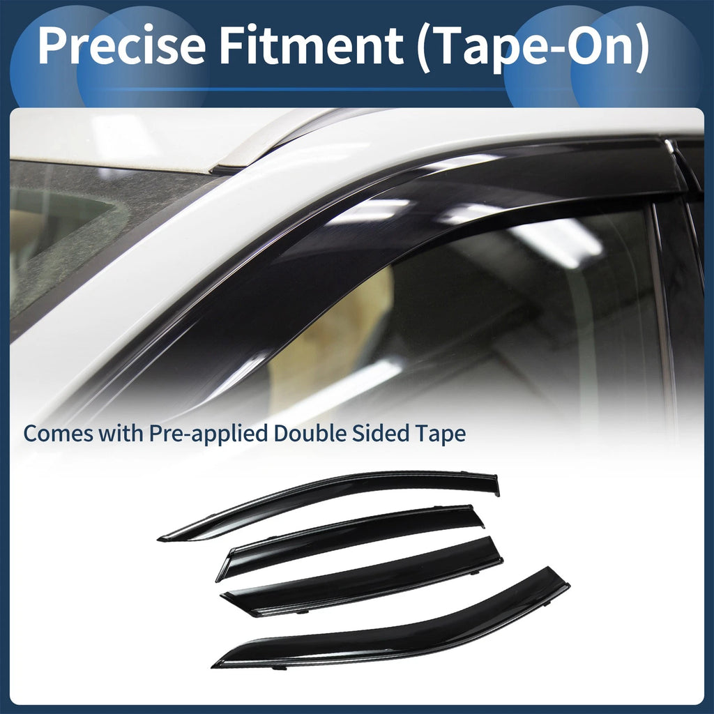 Window Deflectors Side Window Vent Visors Black for Hyundai Sonata (2020–2024)