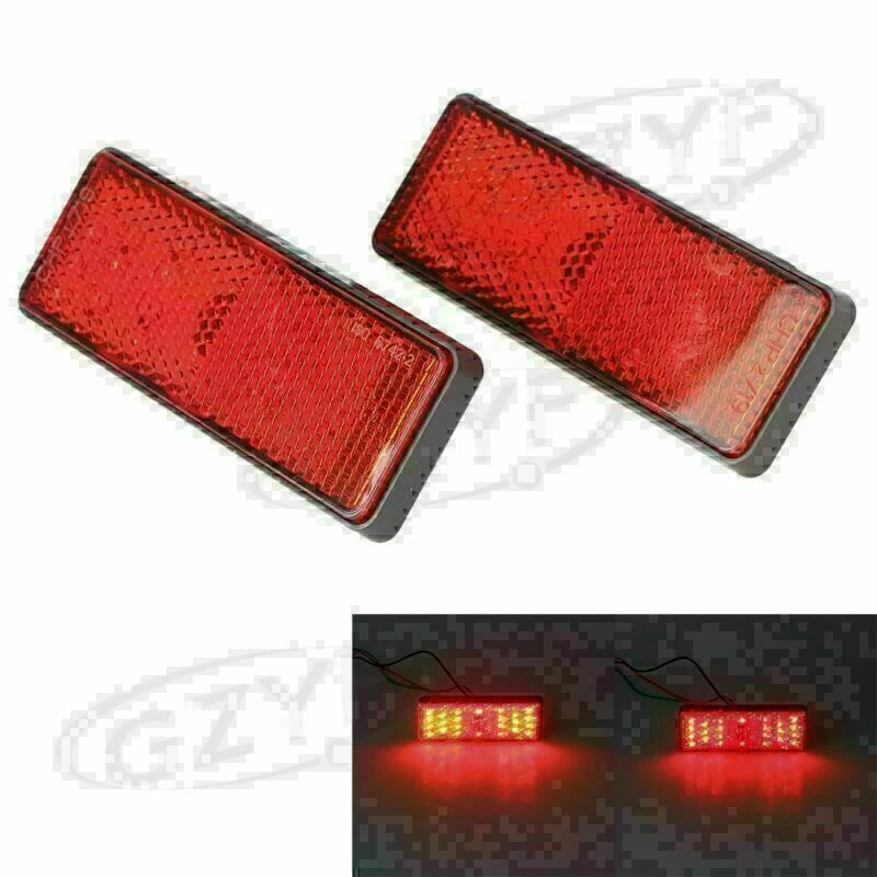 2X LED Rectangle Reflector Tail Light Signal Lights for Universal (2010–2023)