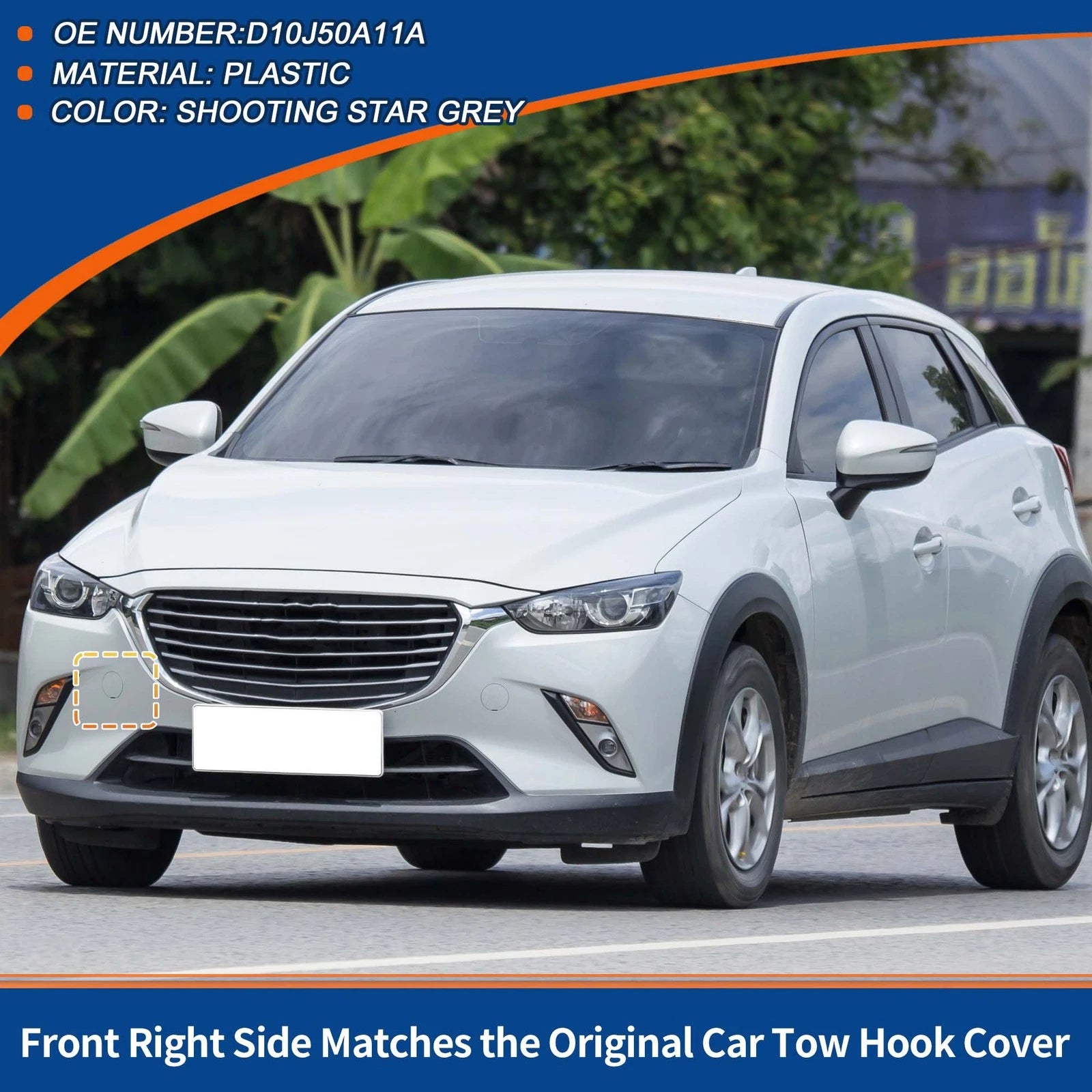Front Tow Hook Cover Replacement for Mazda CX-3 (2016–2022)