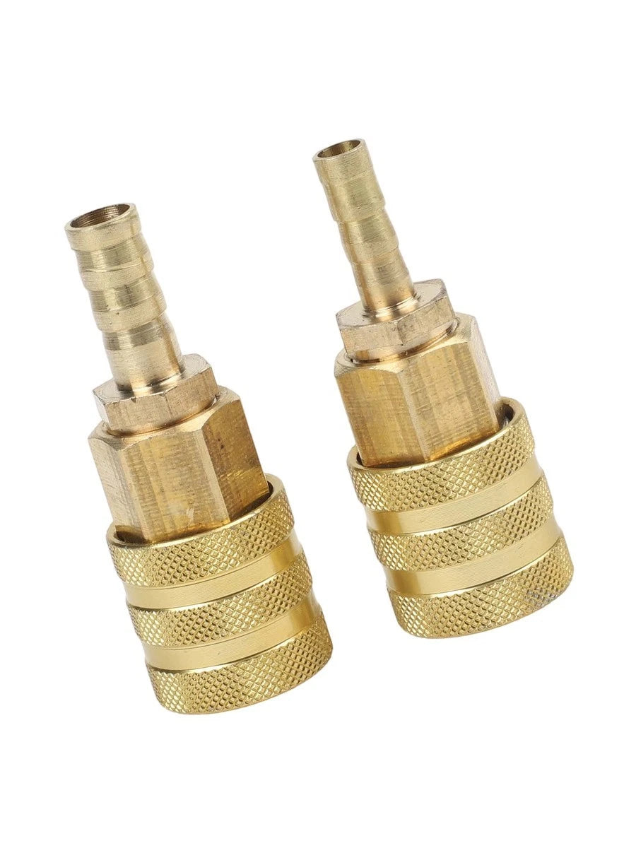 2X Brass 6mm 8mm Tire Valve Connector Quick Connect Clip for Car Pump
