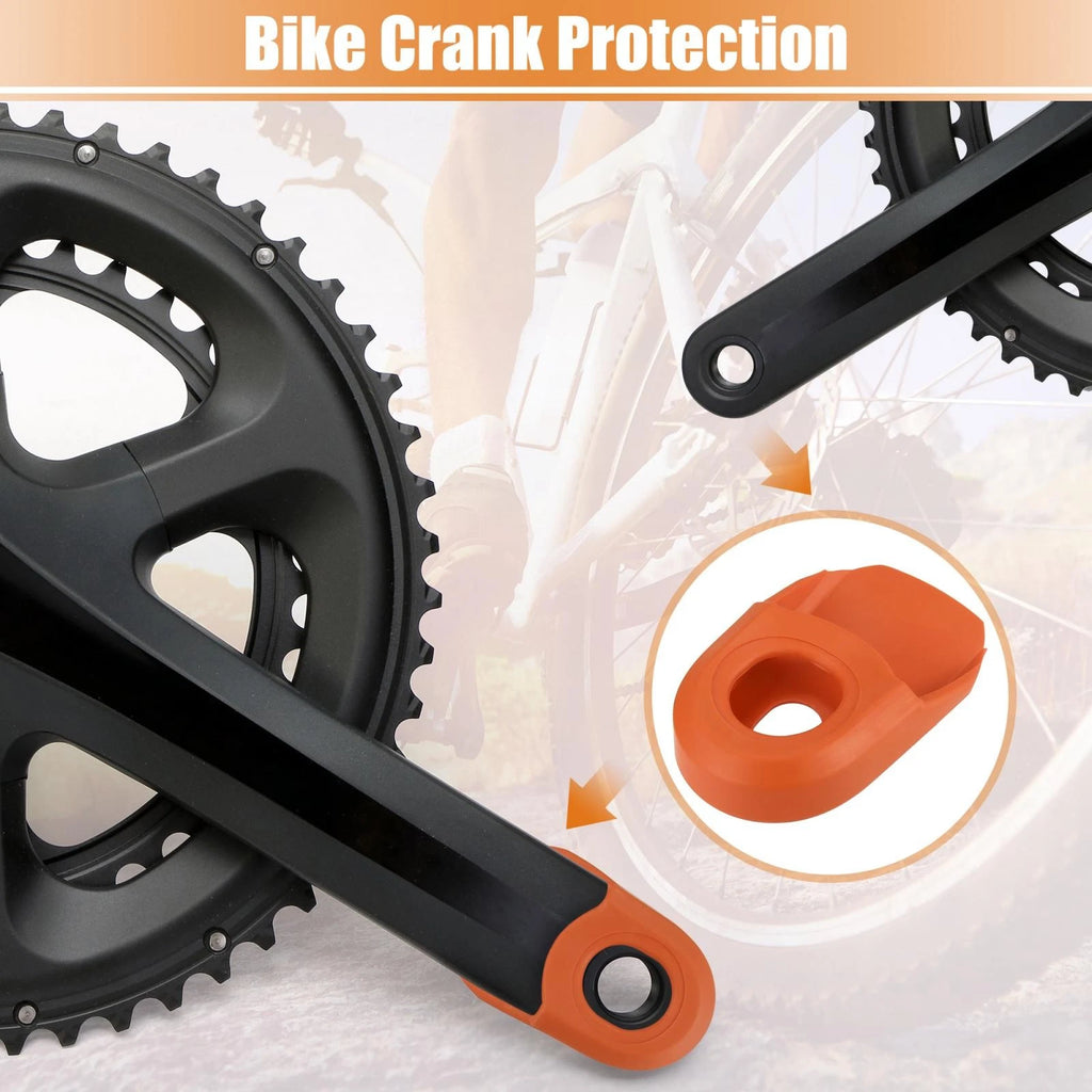 Crank Boot Protector Set Soft Plastic for Bike Cycling Crank Orange (2 Pack)