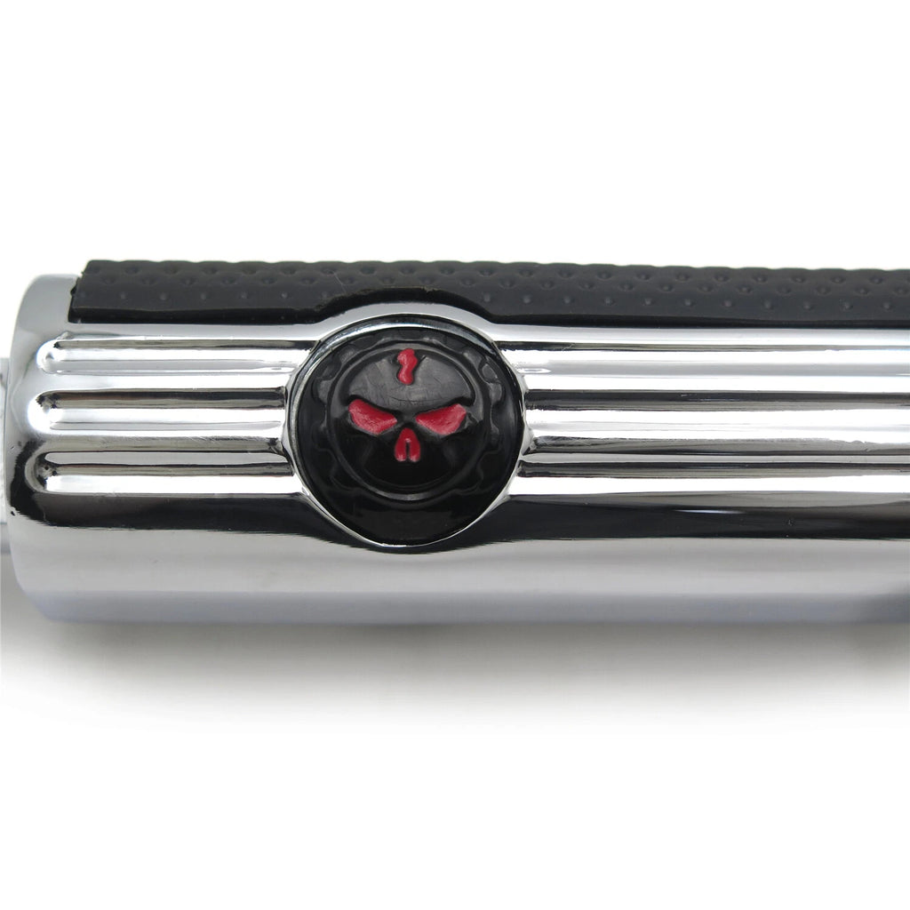 Chrome Gear Skull Footpeg Mount Kit for 1.25" Engine Guard (Defiance)
