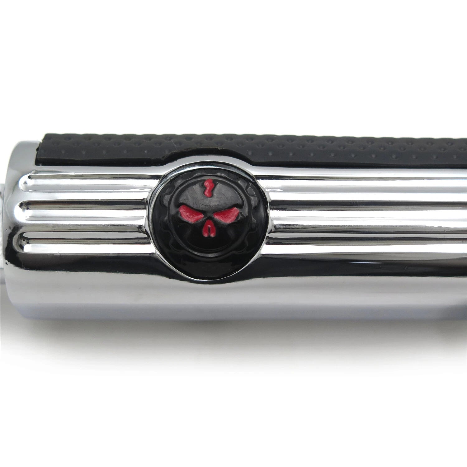 Chrome Gear Skull Footpeg Mount Kit for 1.25" Engine Guard (Defiance)