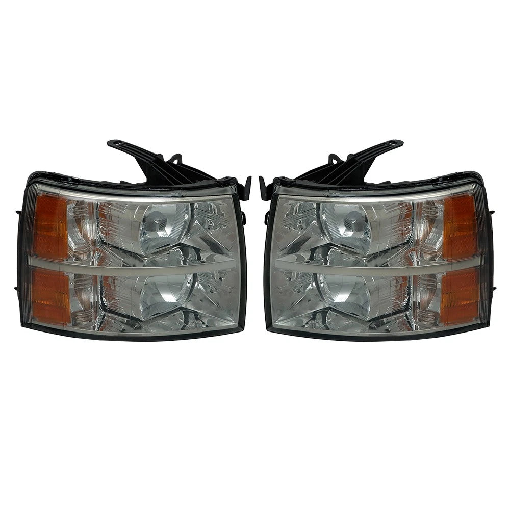 Smoked Halogen Headlights for Chevy Silverado 1500 2500 3500 (2007–2013)