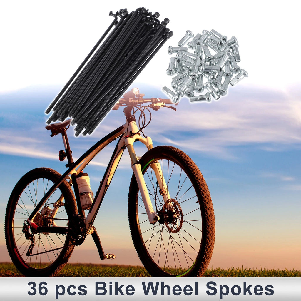 Bicycle Spokes Nipple Replacement Set for 13G 101mm Steel Black (Universal)