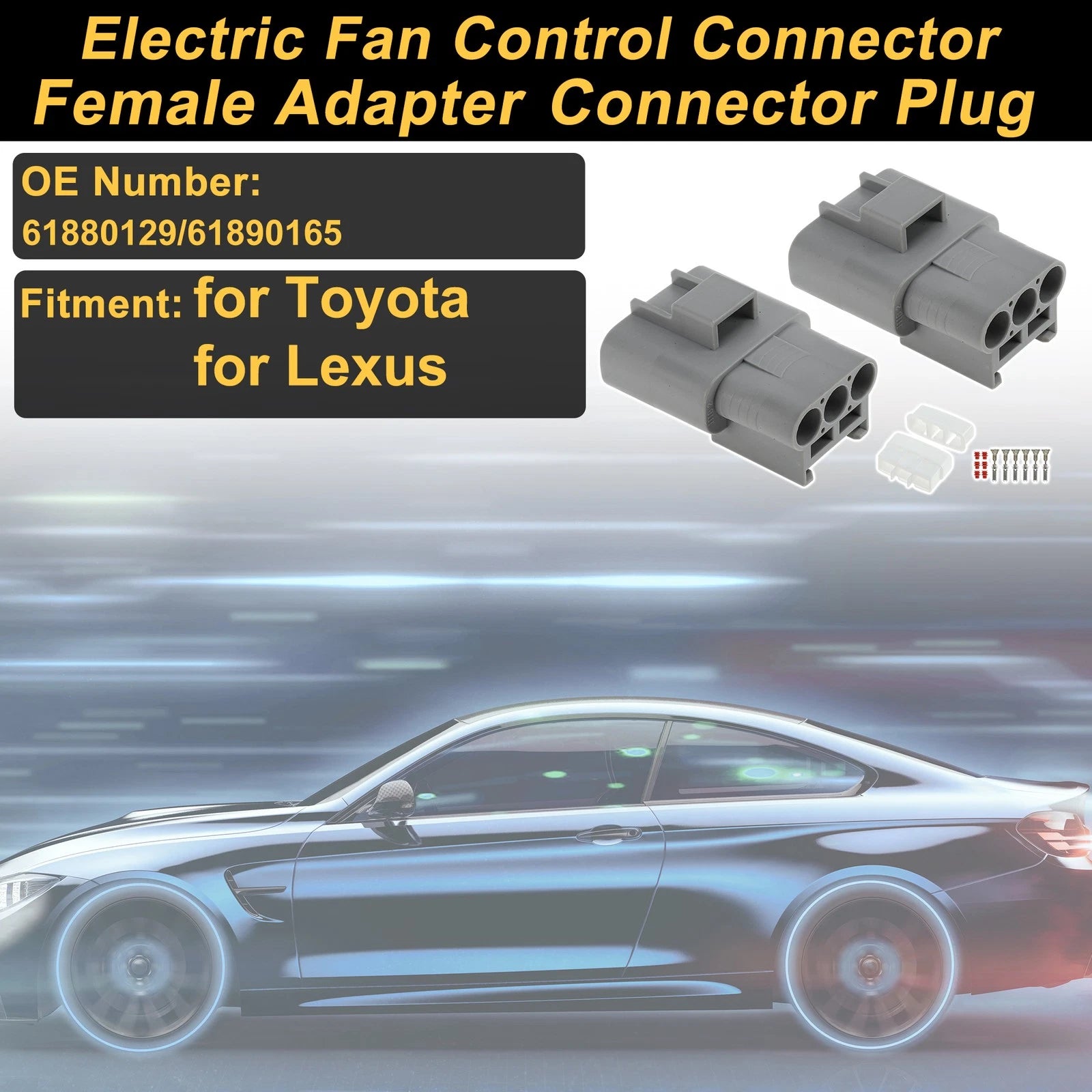 3 Pin Electric Fan Control Connector Plug for Toyota (2005–2015)