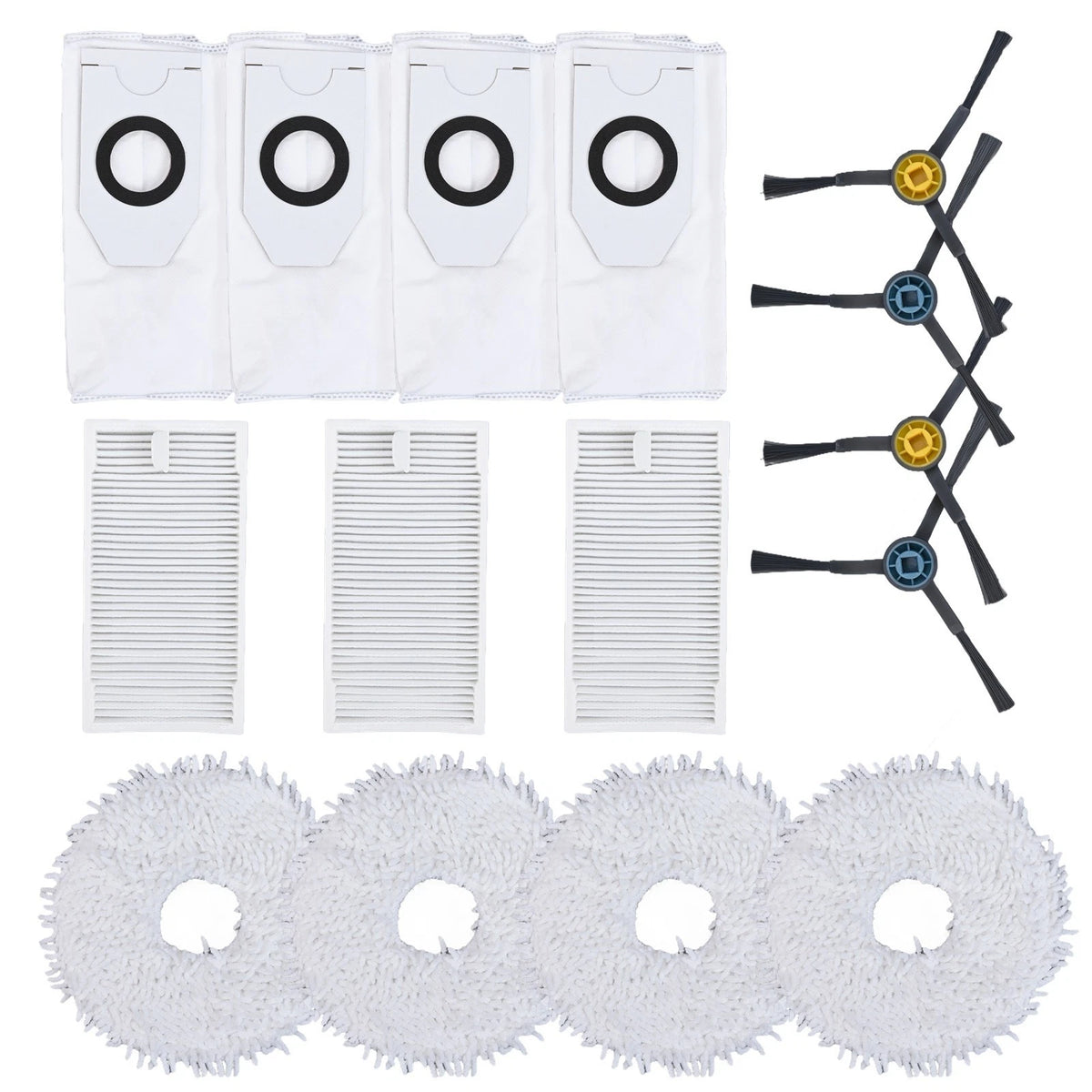 Side Brush Filter Mop Cloth Dust Bag Kit for V12 Accessories