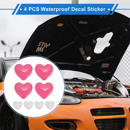 Set of 4 Heart Pattern Car Bumper Stickers Decals Waterproof 2.8x2.8cm
