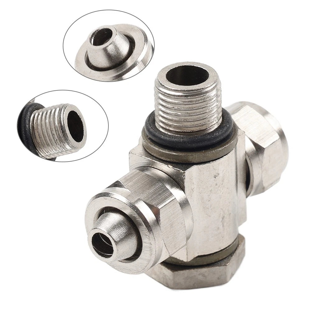 1PC 1/8" Thread Air Valve Three-way Metal Connector for Tire Changer Machine